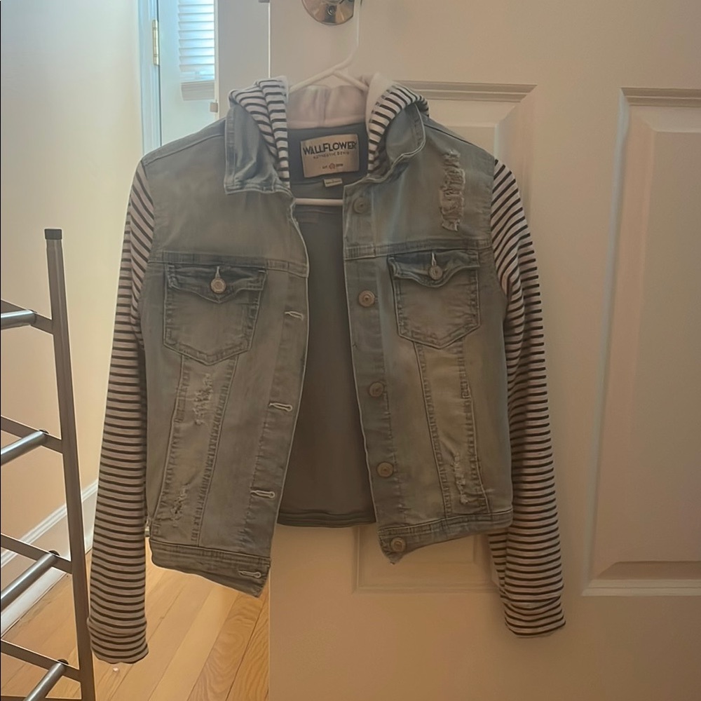 Wallflower Gray and Black Jean Jacket Contemporary Design